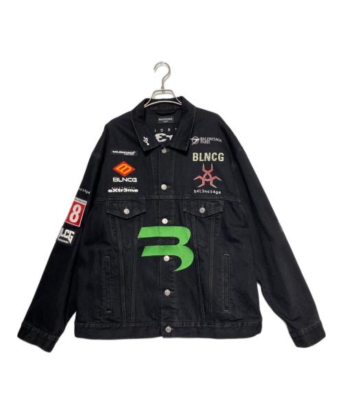 BALENCIAGA（バレンシアガ）BALENCIAGA (バレンシアガ) GAMER LOGO DENIM JACKET ブラック サイズ:Sの古着・服飾アイテム