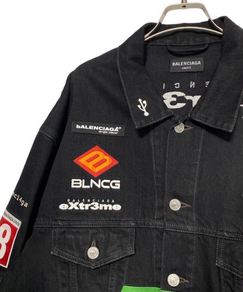 BALENCIAGA（バレンシアガ）BALENCIAGA (バレンシアガ) GAMER LOGO DENIM JACKET ブラック サイズ:Sの古着・服飾アイテム