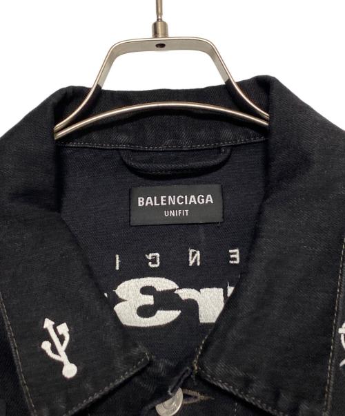 BALENCIAGA（バレンシアガ）BALENCIAGA (バレンシアガ) GAMER LOGO DENIM JACKET ブラック サイズ:Sの古着・服飾アイテム