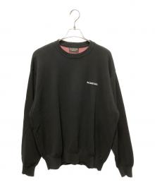 BALENCIAGA（バレンシアガ）の古着「ロゴ刺繍リブニット/キャンペーンロゴニット」｜ブラック
