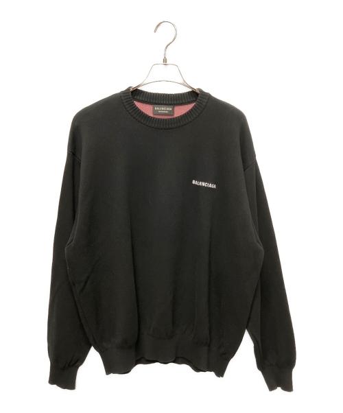 BALENCIAGA（バレンシアガ）BALENCIAGA (バレンシアガ) ロゴ刺繍リブニット/キャンペーンロゴニット ブラック サイズ:Mの古着・服飾アイテム