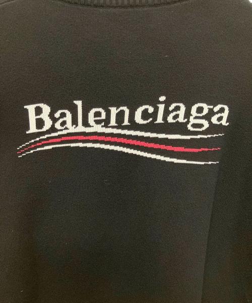 BALENCIAGA（バレンシアガ）BALENCIAGA (バレンシアガ) ロゴ刺繍リブニット/キャンペーンロゴニット ブラック サイズ:Mの古着・服飾アイテム