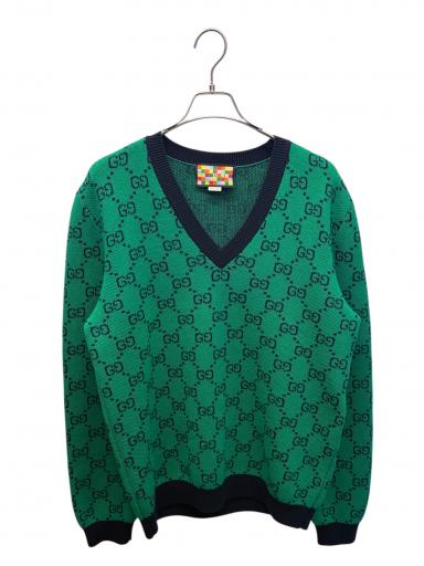 中古・古着通販】GUCCI (グッチ) GG総柄ニット/661155 XKBXI グリーン