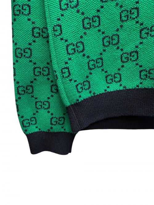 GUCCI（グッチ）GUCCI (グッチ) GG総柄ニット/661155 XKBXI グリーン サイズ:XLの古着・服飾アイテム