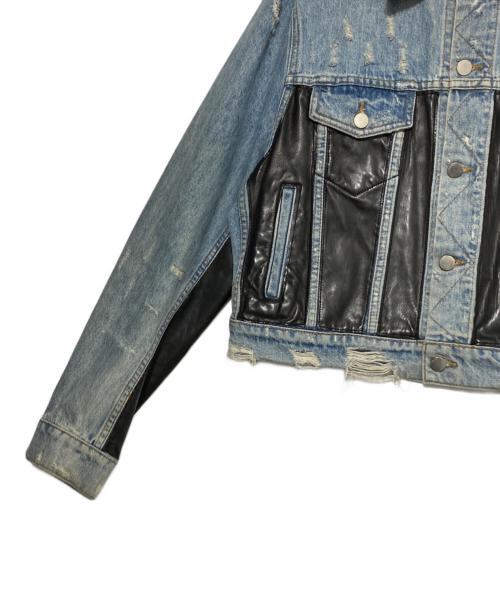 AMIRI（アミリ）AMIRI (アミリ) レザー切替デニムジャケット サイズ:42の古着・服飾アイテム