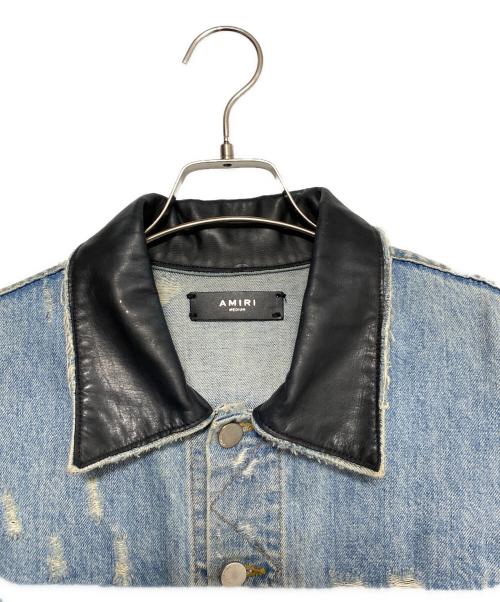 AMIRI（アミリ）AMIRI (アミリ) レザー切替デニムジャケット サイズ:42の古着・服飾アイテム