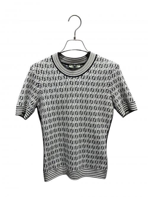 FENDI（フェンディ）FENDI (フェンディ) 半袖ニット/FZX649 ブラック×ホワイト サイズ:40の古着・服飾アイテム