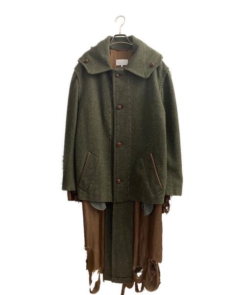 Maison Margiela（メゾンマルジェラ）Maison Margiela (メゾンマルジェラ) デストロイ加工コート オリーブ サイズ:50の古着・服飾アイテム