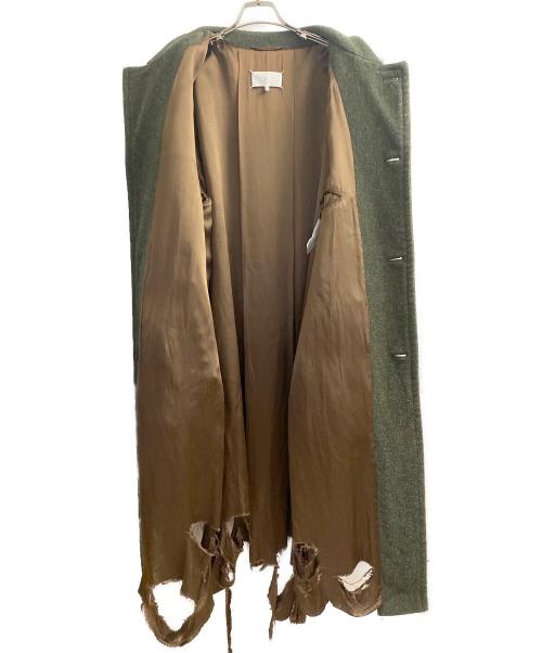 Maison Margiela（メゾンマルジェラ）Maison Margiela (メゾンマルジェラ) デストロイ加工コート オリーブ サイズ:50の古着・服飾アイテム
