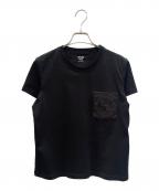 HERMESエルメス）の古着「H-Mosaic Embroidered Pocket T-Shirt Hモザイク 刺繍ポケット Tシャツ/4H4615DA」｜ブラック