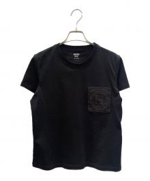 HERMES（エルメス）の古着「H-Mosaic Embroidered Pocket T-Shirt Hモザイク 刺繍ポケット Tシャツ/4H4615DA」｜ブラック