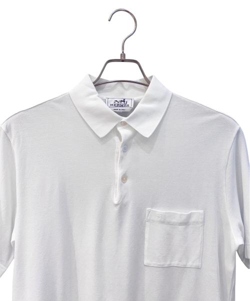 HERMES（エルメス）HERMES (エルメス) ポロシャツ ホワイト サイズ:Mの古着・服飾アイテム
