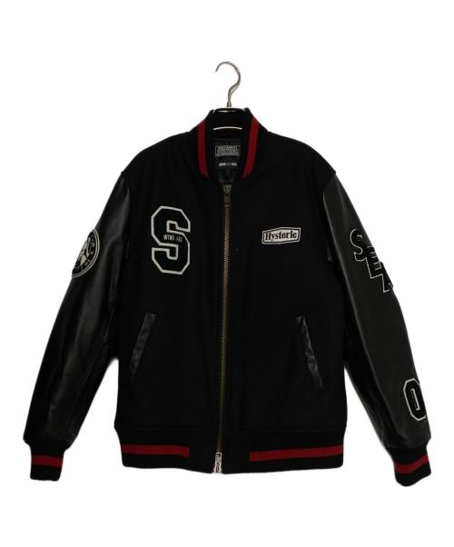 histeric（ヒステリック）histeric (ヒステリック) WIND AND SEA (ウィンダンシー) Varsity Jacket ブラック サイズ:Mの古着・服飾アイテム