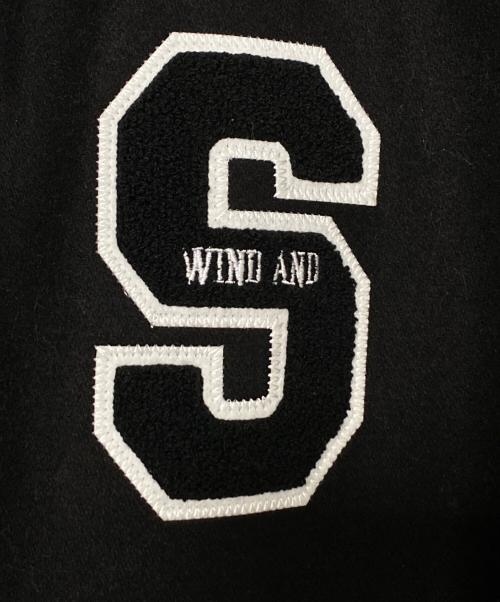 histeric（ヒステリック）histeric (ヒステリック) WIND AND SEA (ウィンダンシー) Varsity Jacket ブラック サイズ:Mの古着・服飾アイテム