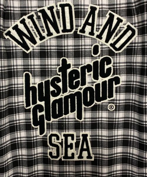 Hysteric Glamour（ヒステリックグラマー）Hysteric Glamour (ヒステリックグラマー) WIND AND SEA (ウィンダンシー) ネルシャツ ホワイト×ブラック サイズ:Mの古着・服飾アイテム