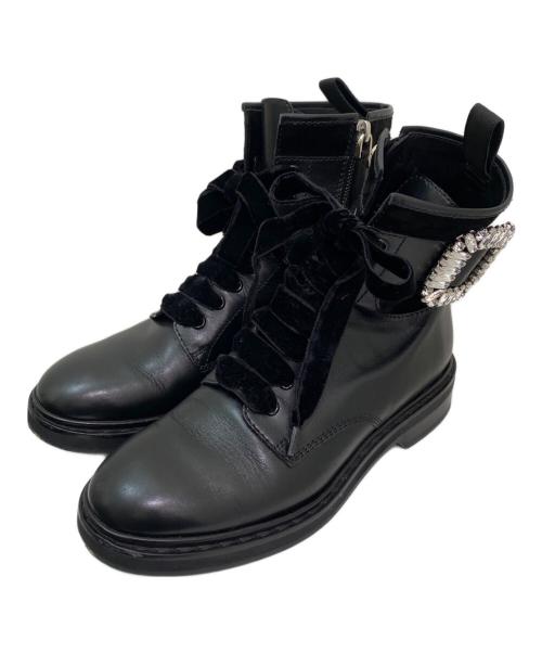 Roger Vivier（ロジェ ヴィヴィエ）Roger Vivier (ロジェ ヴィヴィエ) レースアップブーツ ブラック サイズ:37 1/2の古着・服飾アイテム