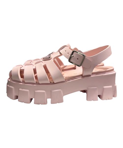 PRADA（プラダ）PRADA (プラダ) モノリス ラバー サンダル ピンク サイズ:37の古着・服飾アイテム
