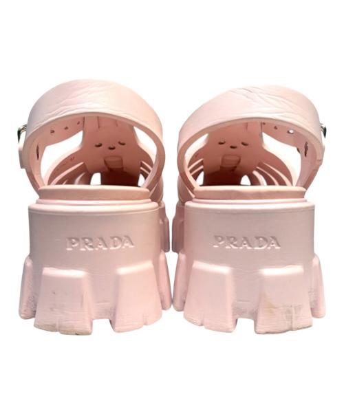 PRADA（プラダ）PRADA (プラダ) モノリス ラバー サンダル ピンク サイズ:37の古着・服飾アイテム