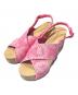 CHANEL（シャネル）の古着「Pink Wood wedge Sandals/ウッドソールサンダル」｜ピンク