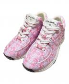 CHANELシャネル）の古着「ココマークファブリックローカットスニーカー」｜ピンク