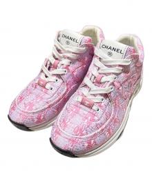 CHANEL（シャネル）の古着「ココマークファブリックローカットスニーカー」｜ピンク