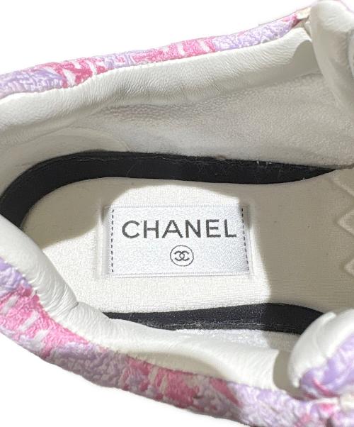 CHANEL（シャネル）CHANEL (シャネル) ココマークファブリックローカットスニーカー ピンク サイズ:37の古着・服飾アイテム