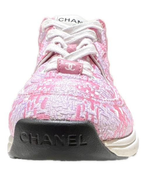 CHANEL（シャネル）CHANEL (シャネル) ココマークファブリックローカットスニーカー ピンク サイズ:37の古着・服飾アイテム