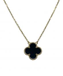 VAN CLEEF & ARPELS（ヴァンクリーフ＆アーペル）の古着「ヴィンテージ アルハンブラ ペンダントネックレス/オニキス ネックレス」