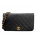CHANEL（シャネル）の古着「プッシュロックチェーンショルダーバッグ」｜ブラック