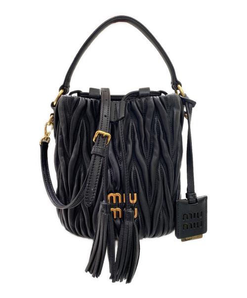 MIU MIU（ミュウミュウ）MIU MIU (ミュウミュウ) ミニバケットバッグ ブラックの古着・服飾アイテム