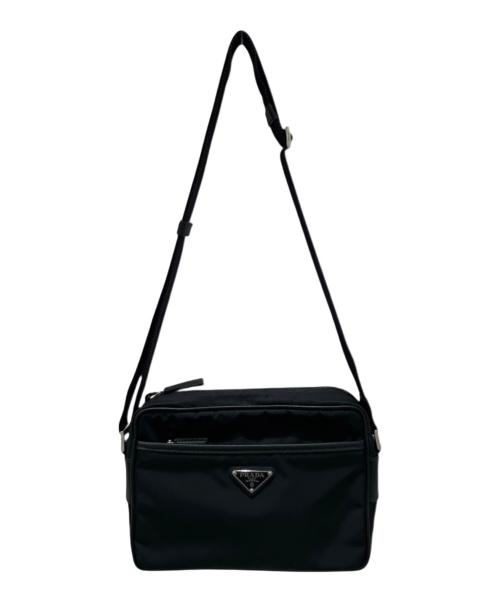 PRADA（プラダ）PRADA (プラダ) サフィアーノレザー ショルダーバッグ ブラックの古着・服飾アイテム