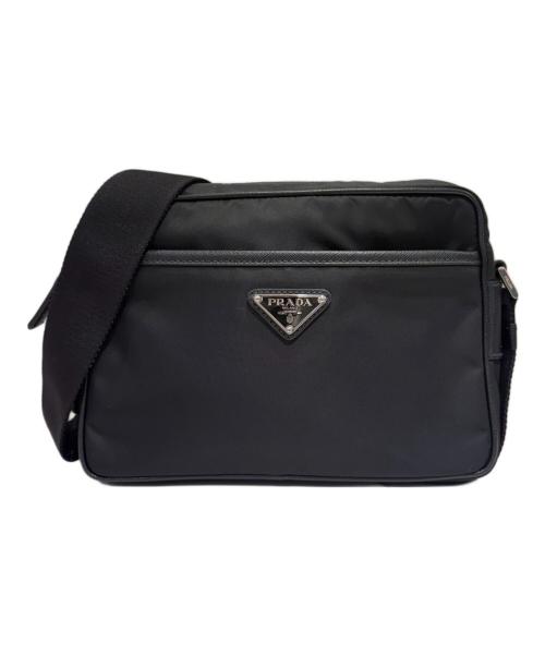 PRADA（プラダ）PRADA (プラダ) サフィアーノレザー ショルダーバッグ ブラックの古着・服飾アイテム