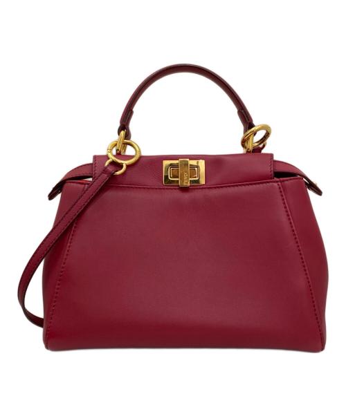 FENDI（フェンディ）FENDI (フェンディ) ピーカブーミニ ショルダーバッグ レッドピンク系 サイズ:ミニの古着・服飾アイテム