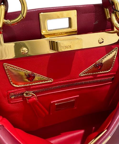 FENDI（フェンディ）FENDI (フェンディ) ピーカブーミニ ショルダーバッグ レッドピンク系 サイズ:ミニの古着・服飾アイテム