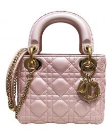 Christian Dior（クリスチャン ディオール）の古着「Lady Dior Mini Cannage/レディディオール ミニカナージュ」｜ピンク