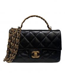CHANEL（シャネル）の古着「トップハンドルチェーンショルダーバッグ」｜ブラック
