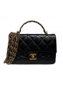 CHANEL（シャネル）の古着「トップハンドルチェーンショルダーバッグ」｜ブラック