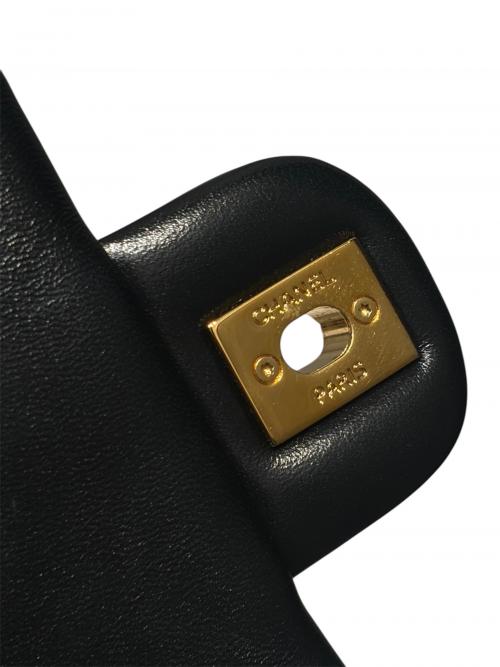 CHANEL（シャネル）CHANEL (シャネル) トップハンドルチェーンショルダーバッグ ブラックの古着・服飾アイテム