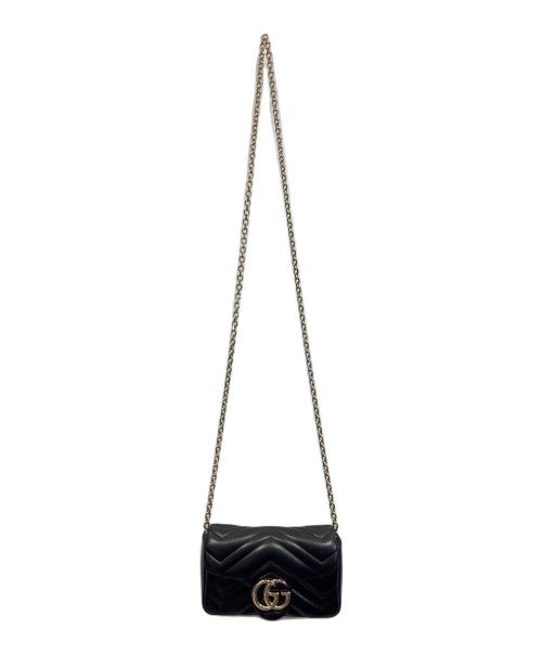 GUCCI（グッチ）GUCCI (グッチ) GGマーモント　チェーンショルダーバッグ ブラックの古着・服飾アイテム