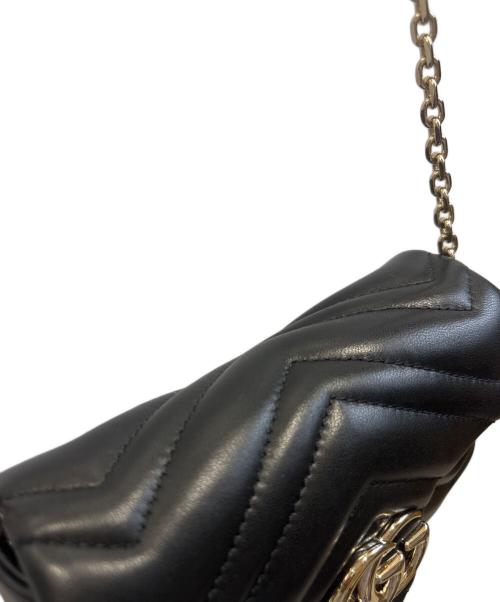 GUCCI（グッチ）GUCCI (グッチ) GGマーモント　チェーンショルダーバッグ ブラックの古着・服飾アイテム