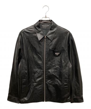 中古・古着通販】PRADA (プラダ) レザージップアップジャケット UPW412