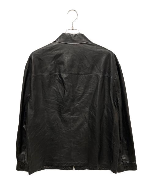 PRADA（プラダ）PRADA (プラダ) レザージップアップジャケット　UPW412 1WDV ブラック サイズ:46の古着・服飾アイテム