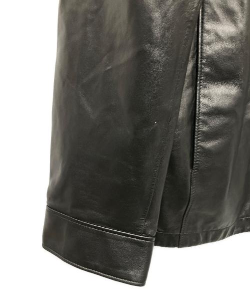 PRADA（プラダ）PRADA (プラダ) レザージップアップジャケット　UPW412 1WDV ブラック サイズ:46の古着・服飾アイテム
