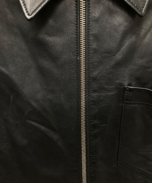 PRADA（プラダ）PRADA (プラダ) レザージップアップジャケット　UPW412 1WDV ブラック サイズ:46の古着・服飾アイテム