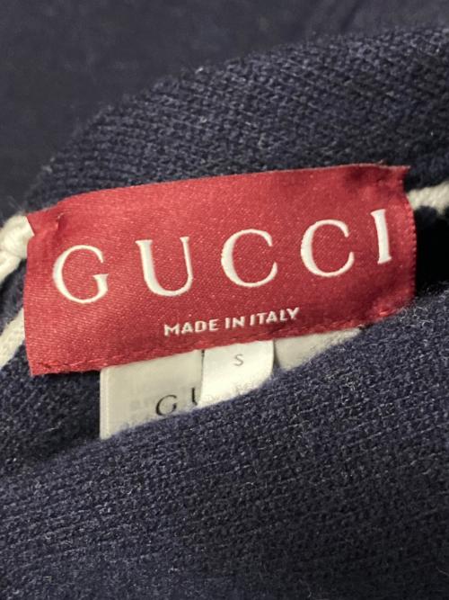 GUCCI（グッチ）GUCCI (グッチ) Reversible GG wool hoodie zip jacket ネイビー サイズ:Sの古着・服飾アイテム