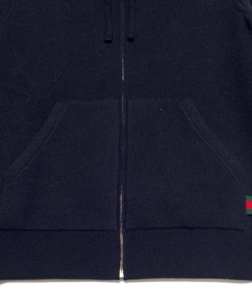 GUCCI（グッチ）GUCCI (グッチ) Reversible GG wool hoodie zip jacket ネイビー サイズ:Sの古着・服飾アイテム