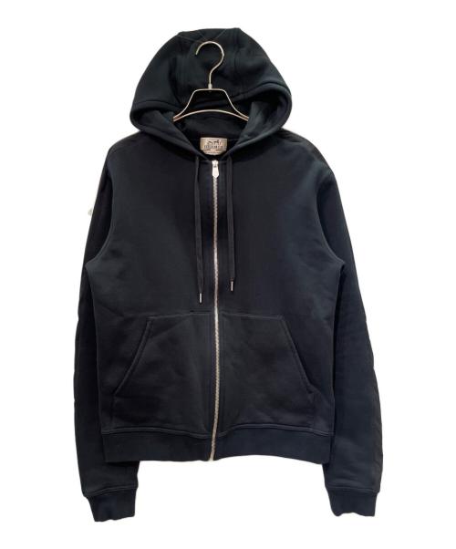 HERMES（エルメス）HERMES (エルメス) フーデッドジップアップ・パーカ 《ランH》 ブラック サイズ:Ｓの古着・服飾アイテム