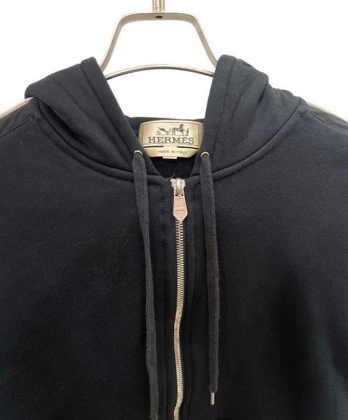 HERMES（エルメス）HERMES (エルメス) フーデッドジップアップ・パーカ 《ランH》 ブラック サイズ:Ｓの古着・服飾アイテム