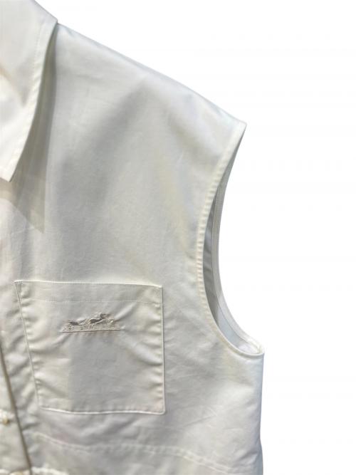 HERMES（エルメス）HERMES (エルメス) カレーシュ コットンノースリーブワンピース ホワイト サイズ:36の古着・服飾アイテム