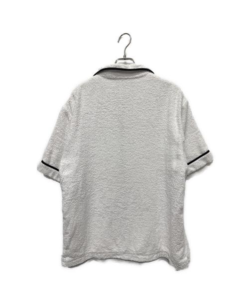 PRADA（プラダ）PRADA (プラダ) Terry Bowling Shirt/トライアングルロゴプレートパイルシャツ ホワイト サイズ:Mの古着・服飾アイテム